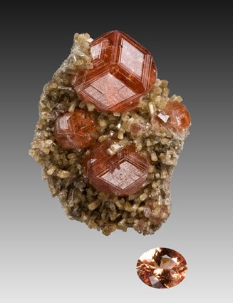 Grossular Jeffrey Mine Rough and Cut