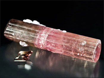 Bi-color Tourmaline Himalaya Mine Rough and Cut