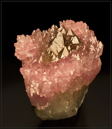 Rose Quartz on Smoky Quartz Sapucaia Brazil Irv Brown