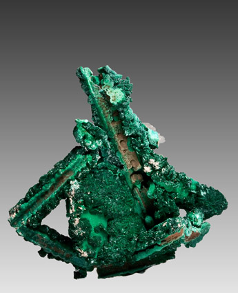 Malachite and Chrysocolla pseudomorph after Selenite Apex Mine Utah