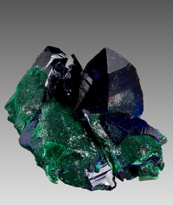 Azurite malachite Milpillas Mine Mexico small cabinet