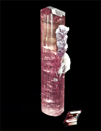 Tourmaline with Lepidolite Himalaya Mine San Diego County California doubly-terminated