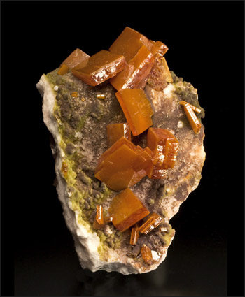 Wulfenite large crystal Los Lamentos Mexico small cabinet