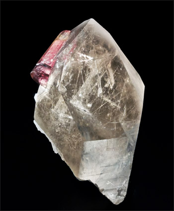 Quartz with Tourmaline and tourmaline inclusions Himalaya Mine San Diego County small cabinet