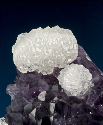 Calcite on Amethyst Guanajuato Mexico small cabinet 