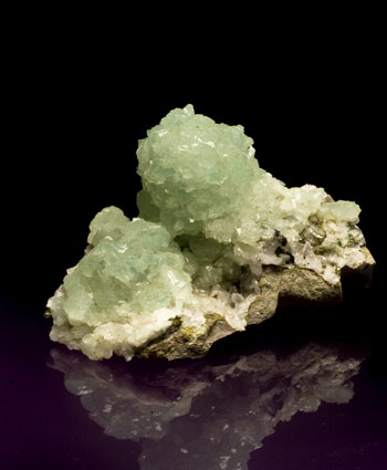 Prehnite on Quartz Brandberg Namibia small cabinet