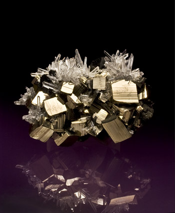 Pyrite with Quartz Batanci Mine Bulgaria cabinet specimen