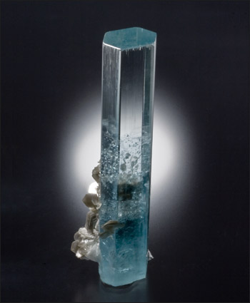 Aquamarine gem crystal Shigar Valley Pakistan small cabinet specimen