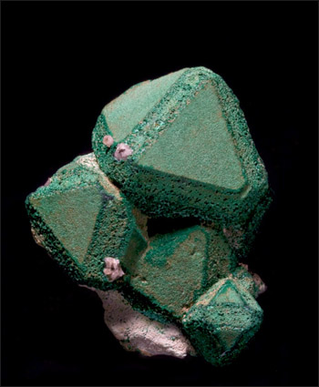 Malachite on Cuprite Emke Mine Namibia Pellman Collection small cabinet