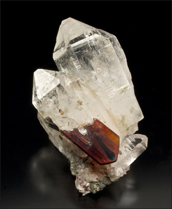 brookite on quartz taftan Pakistan small cabinet specimen
