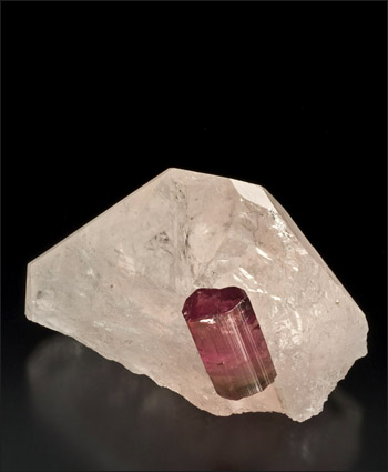 Morganite with Tourmaline Himalaya Mine San Diego County mineral specimen