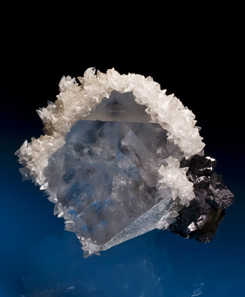 Fluorite with Calcite and Galena Naica Mexico cabinet specimen