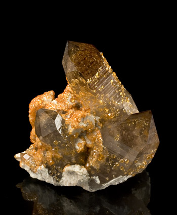 Spessartine on Quartz Tongbei China