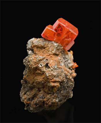 Wulfenite on matrix Red Cloud Mine Arizona miniature