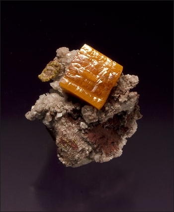 Wulfenite miniature isolated crystal Los Lamentos mexico