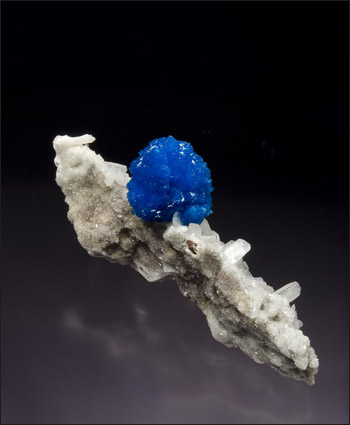 Cavansite on Stilbite Wagholi Quarry India small cabinet isolated crystal