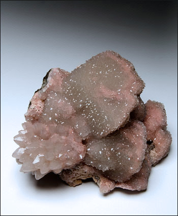 quartz with rhodochrosite cabinet specimen Greece