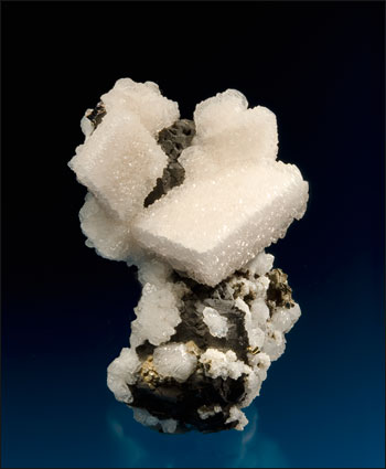 Calcite on sphalerite Naica Mexico